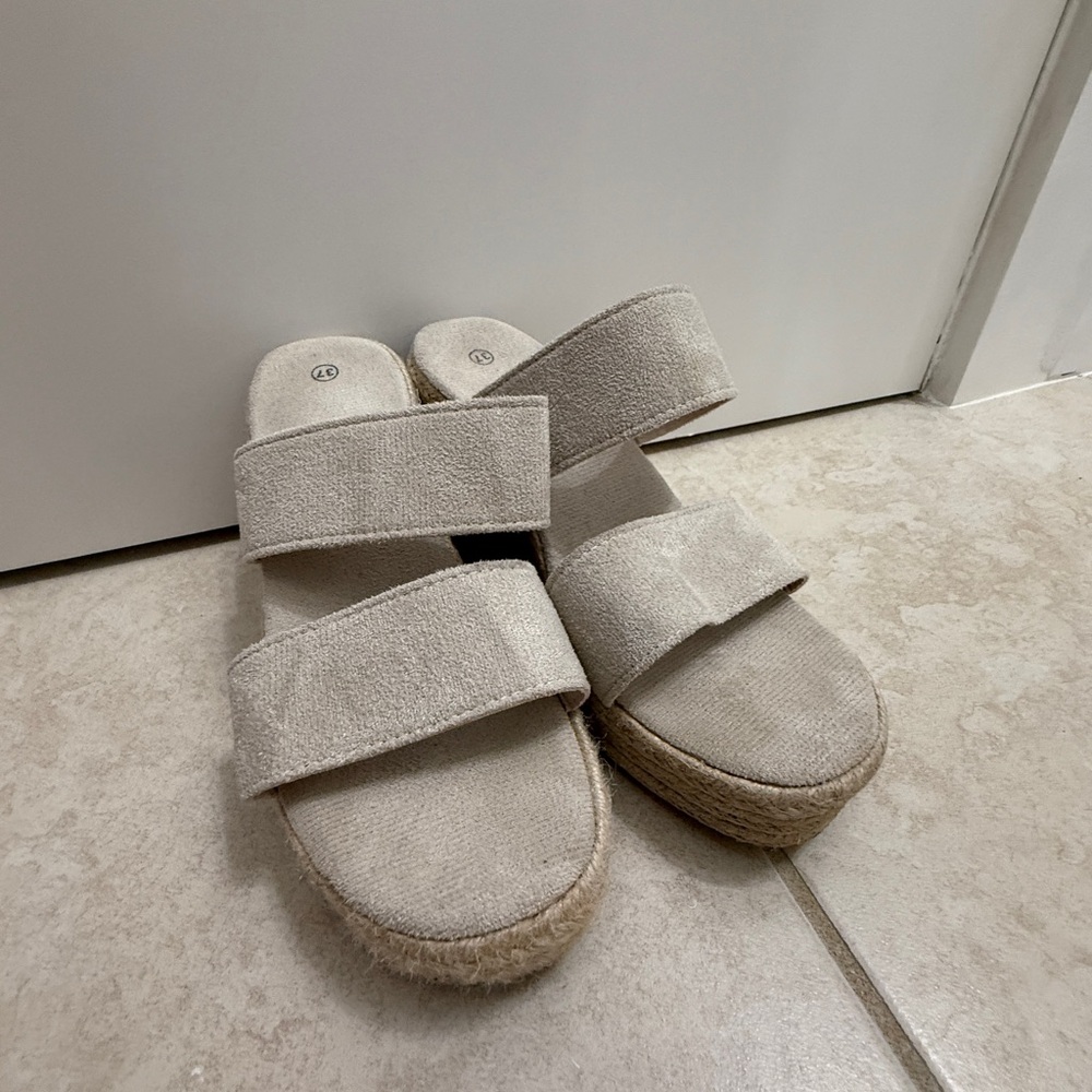 Women's Cream Espadrille Sandals